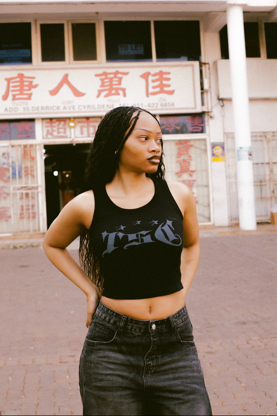 Black TSC Crop Top